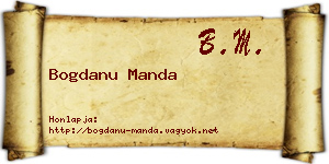 Bogdanu Manda névjegykártya
